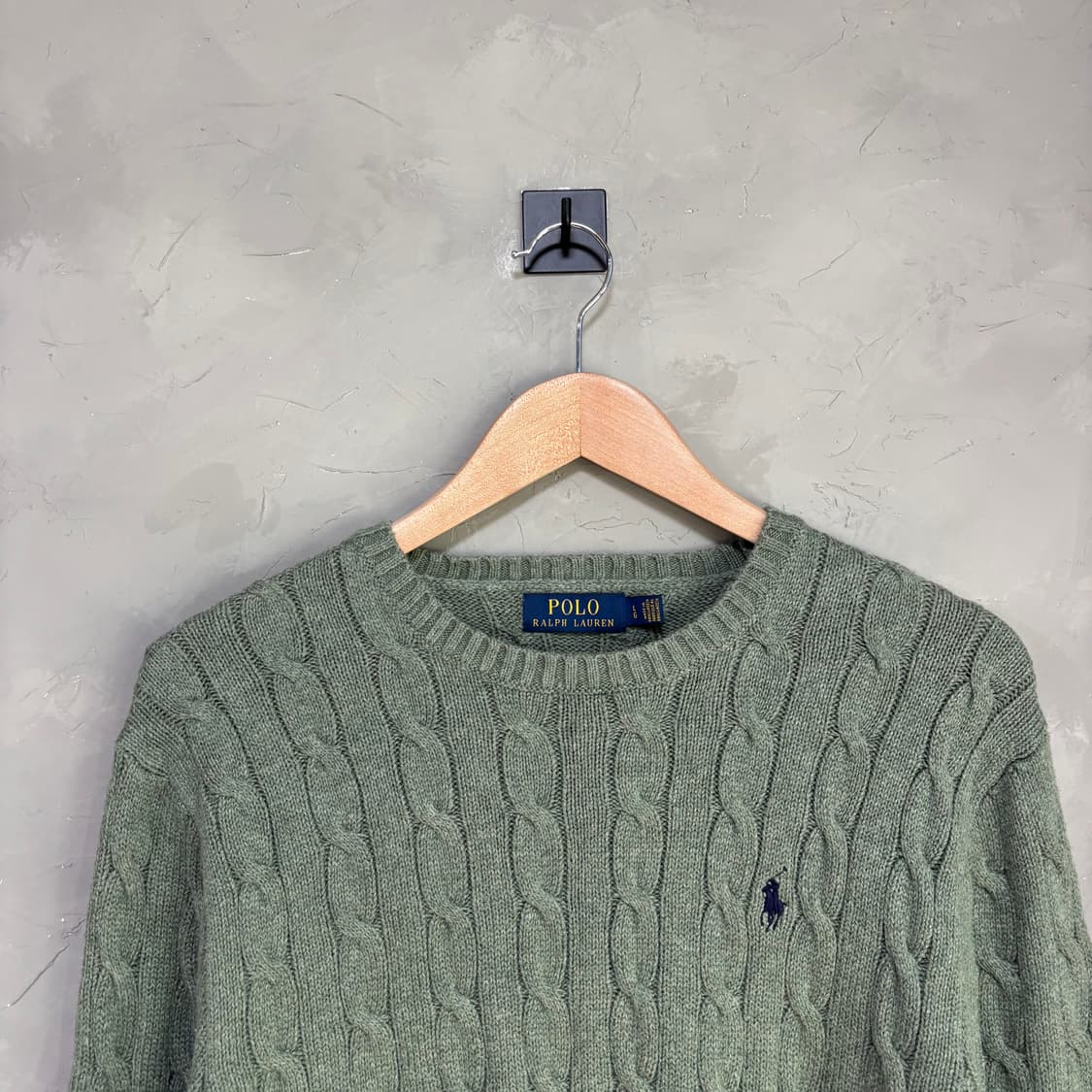폴로 랄프로렌 꽈배기 니트 세이지 카키 상품이미지2