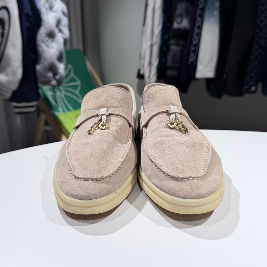 (A/40) / 로로피아나 썸머 참 워크 스웨이드 로퍼 베이지 상품이미지2