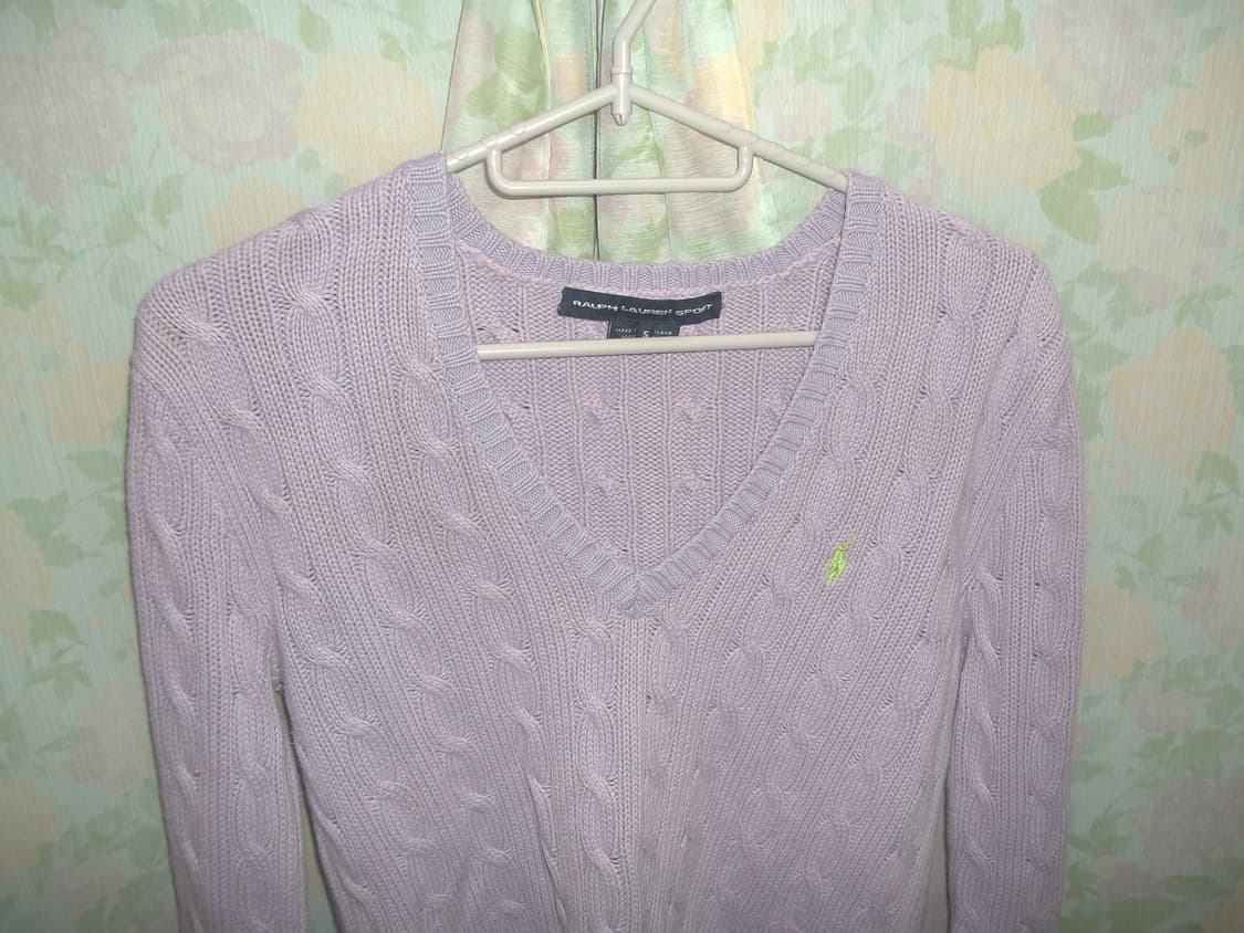 폴로 랄프로렌 라벤더 케이블 니트 (여성 S) 상품이미지3