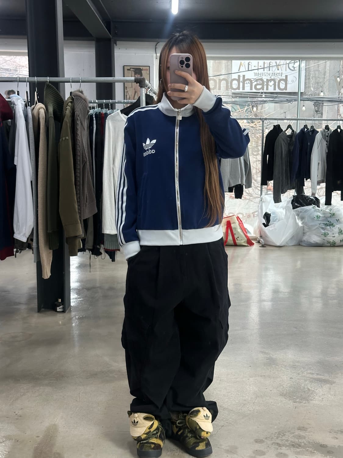 아디다스 빅로고 베켄바우어 져지 트랙탑 다크블루 상품이미지4