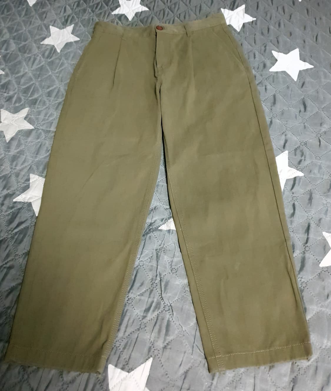 프리즘웍스 오리지널 가먼츠 앵클 핀턱 치노팬츠 카키 (L) 상품이미지1