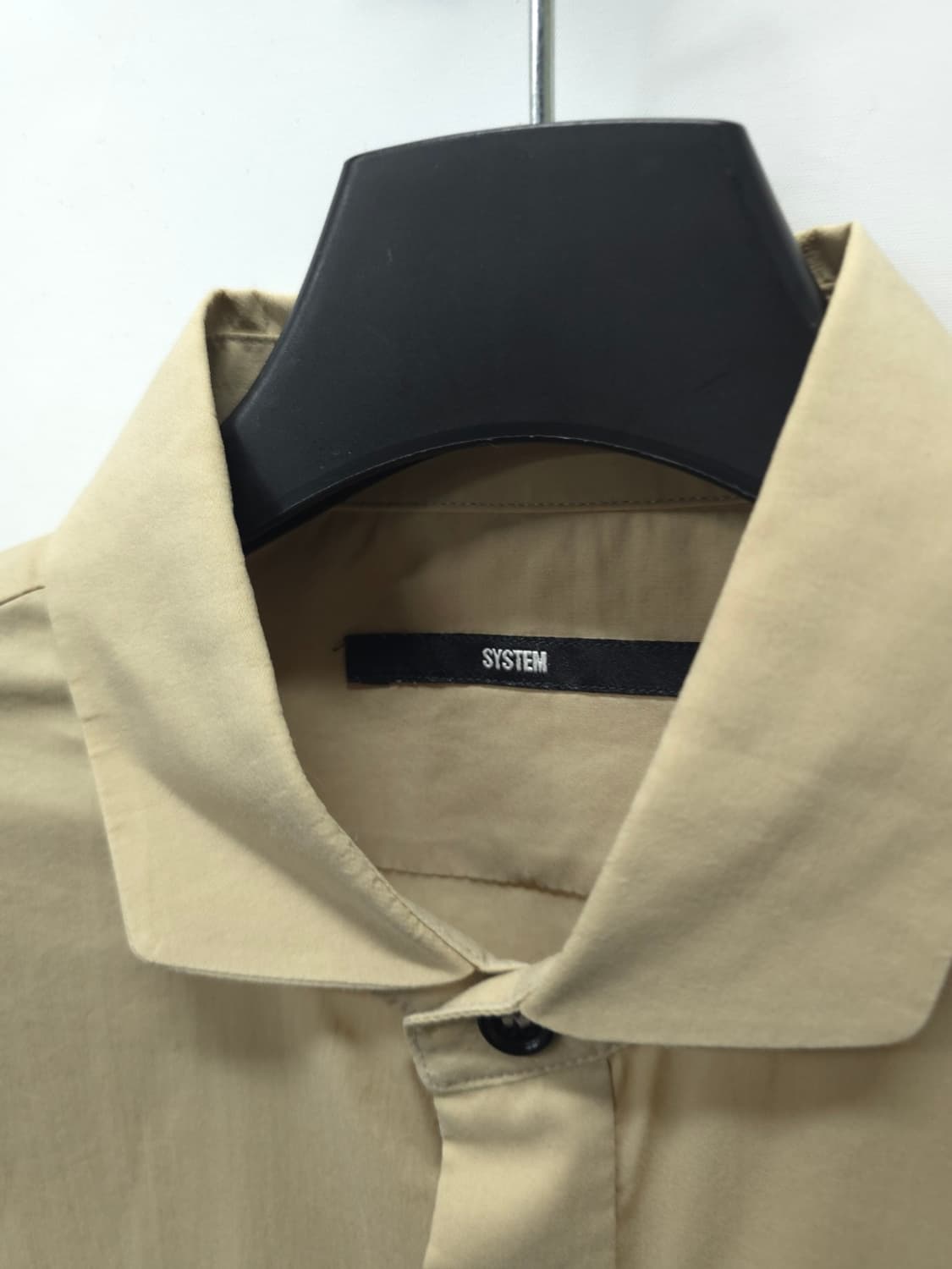 ​시스템 여성 베이지 히든 버튼 아주얇은 코튼 셔츠(66~66반) 상품이미지3