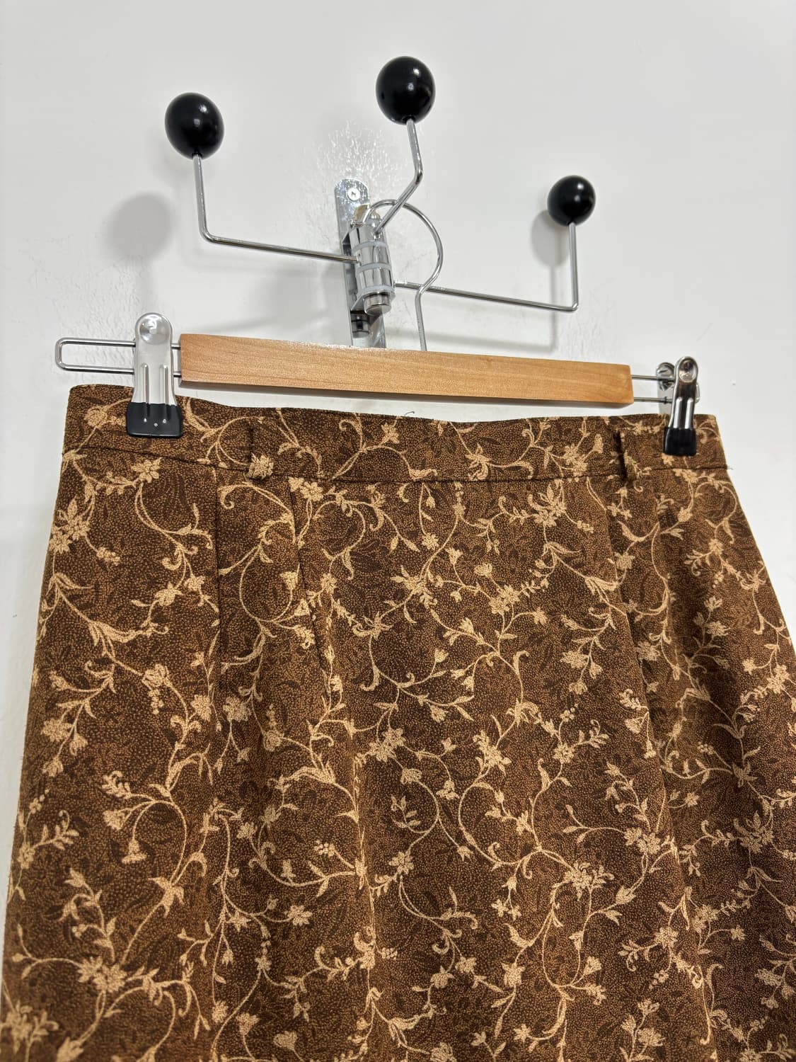 일본 빈티지 브라운 플라워패턴 스커트 치마 상품이미지4