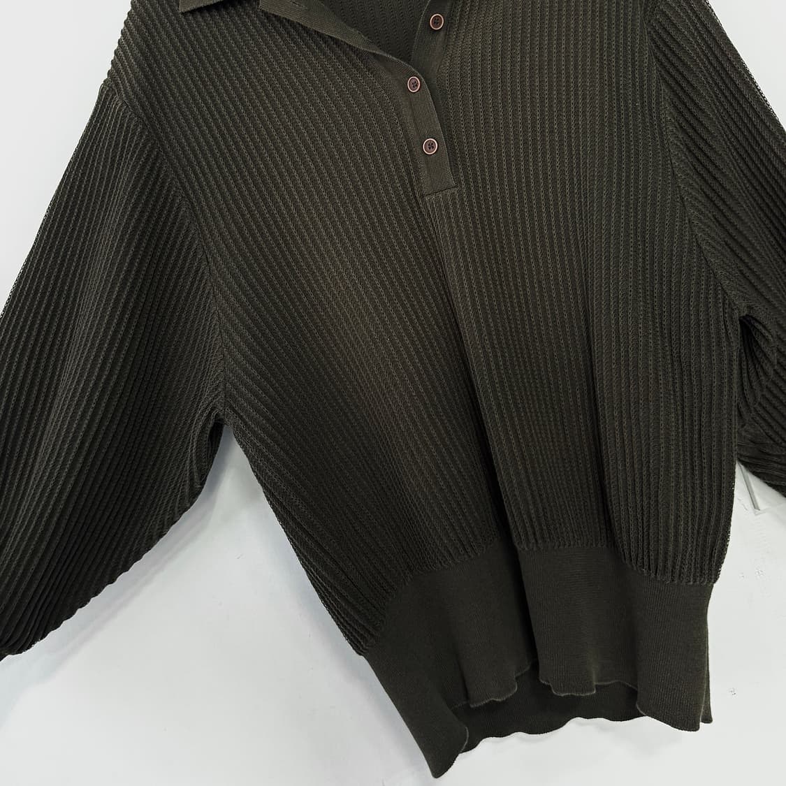 시스템 루즈핏 골지 카라 니트 탑 상품이미지3