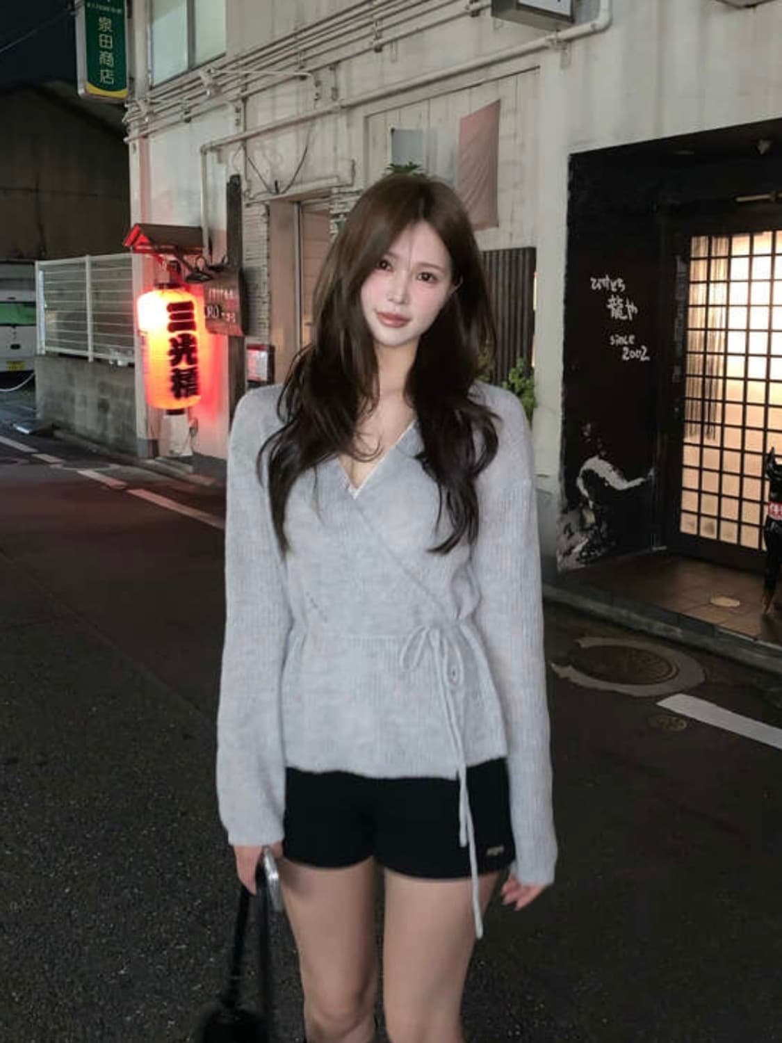 샵미네트 랩 니트 그레이 상품이미지1