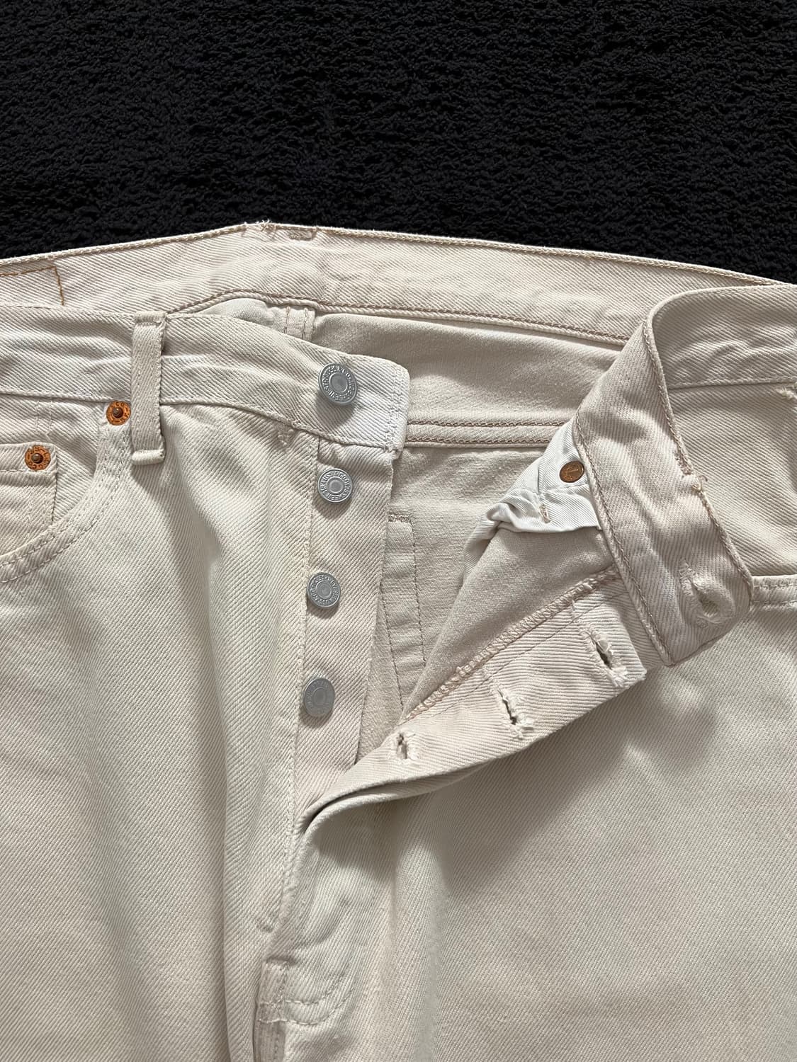 빈티지 프랑스제 리바이스 501 데님 팬츠 베이지  상품이미지8