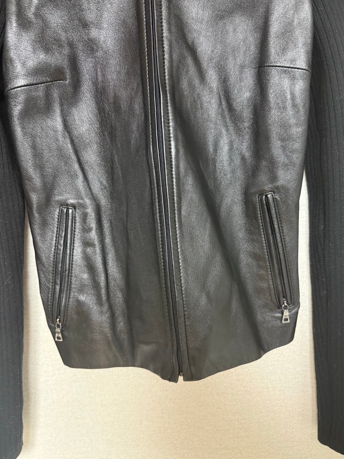 리얼 양가죽 집업 니트 상품이미지3