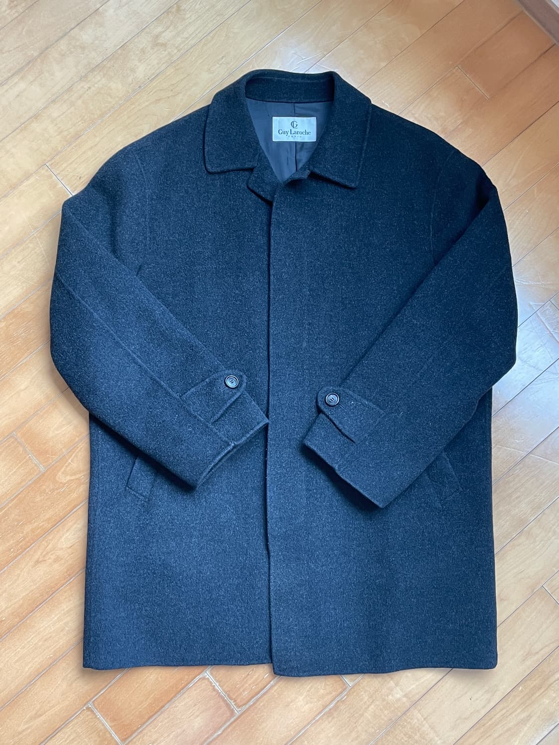 Guy Laroche 남성 차콜 모직 코트 상품이미지2