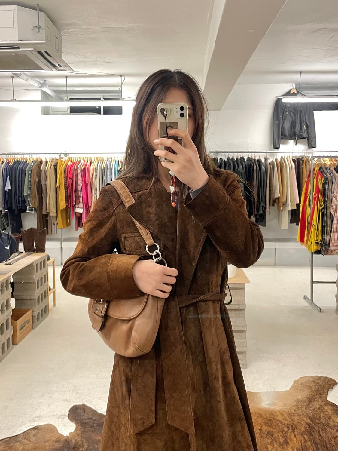 60~70's Godchaux’s suede robe coat 가죽 코트 상품이미지7