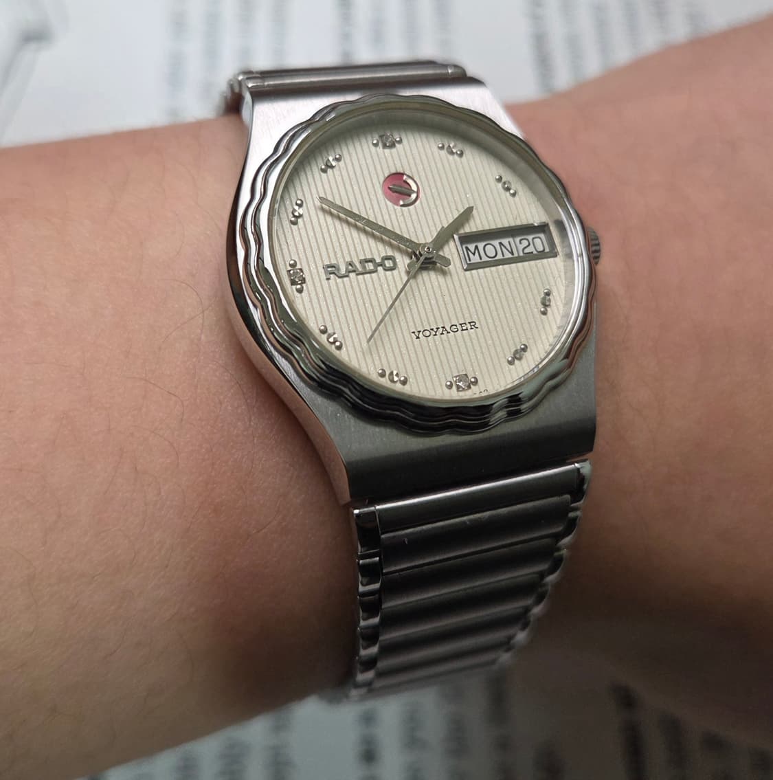 레어] 빈티지 라도 보이저 순정 아이보리판 플라워베젤 브레이슬릿 ver. 상품이미지10