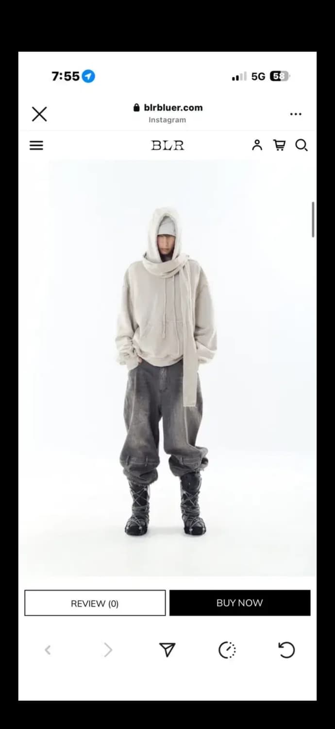 비엘알(BLR) 린넨 머플러 후드 베이지 L 사이즈 팝니다 상품이미지2