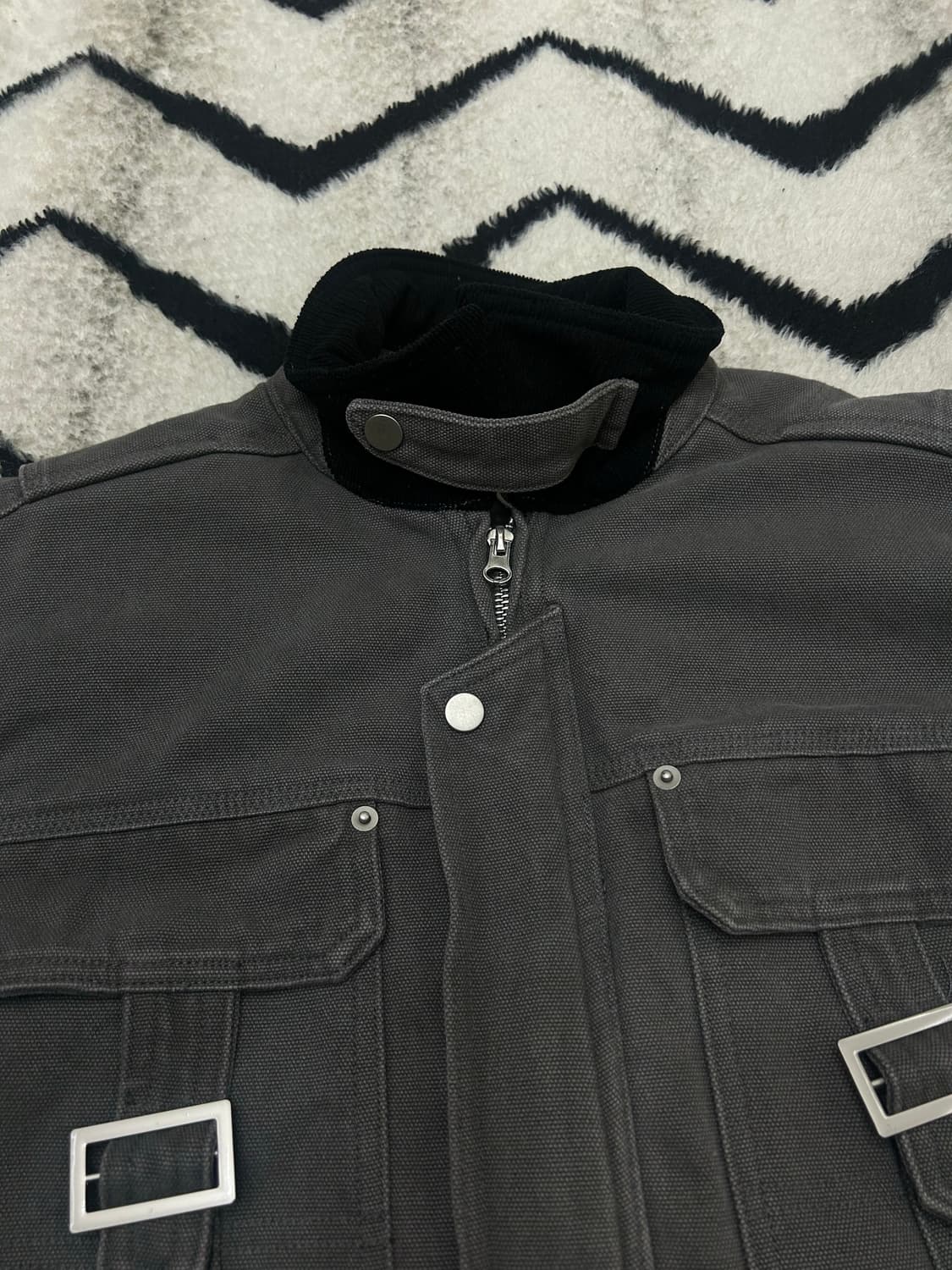 [L]트일리온 스톤워싱 버클 워크자켓 상품이미지4