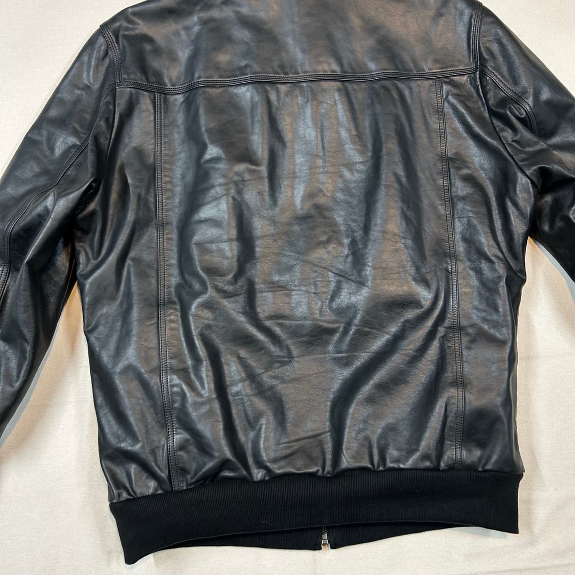 M) NAUTICA 노티카 카프스킨 송아지가죽 봄버 자켓 상품이미지7