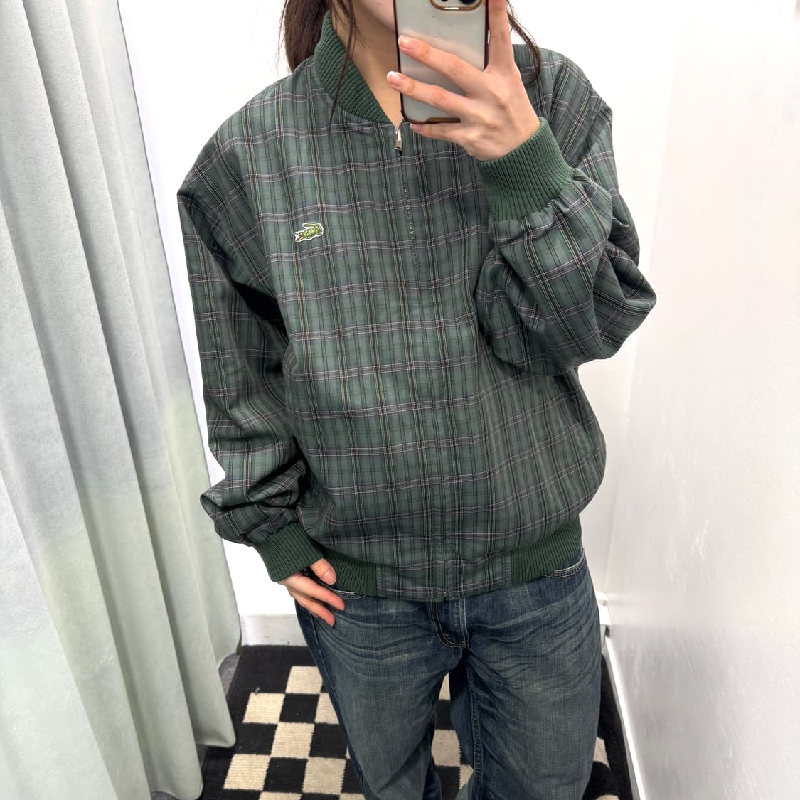 라코스테 그린 체크 리버시블 자켓 상품이미지1