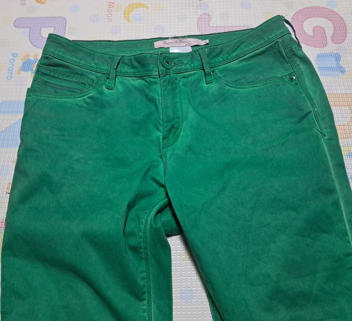 제시 Jessi 그린 슬림 스트레이트 코튼바지 29~30사이즈 상품이미지3