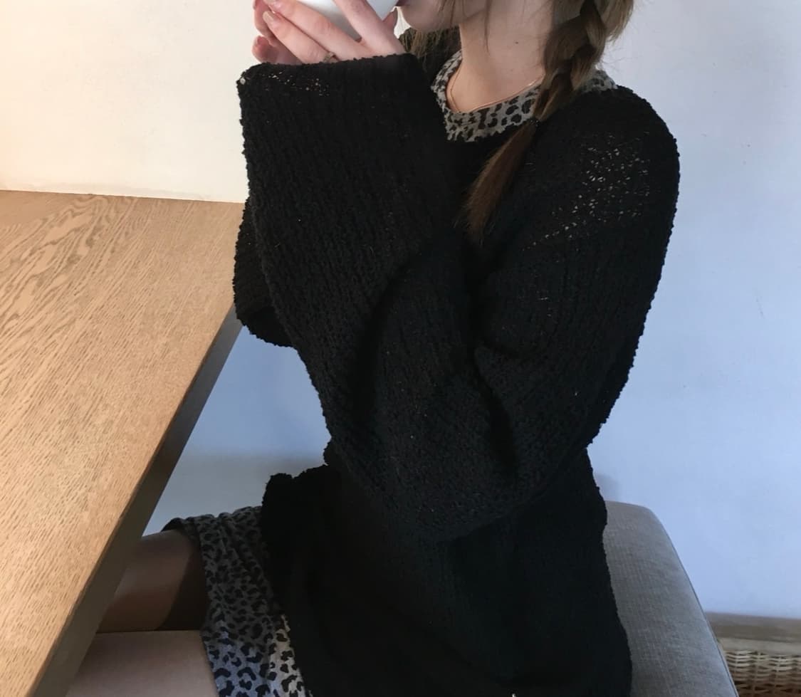 세라비 cestlavie 니트 롱슬리브 블랙 상품이미지3