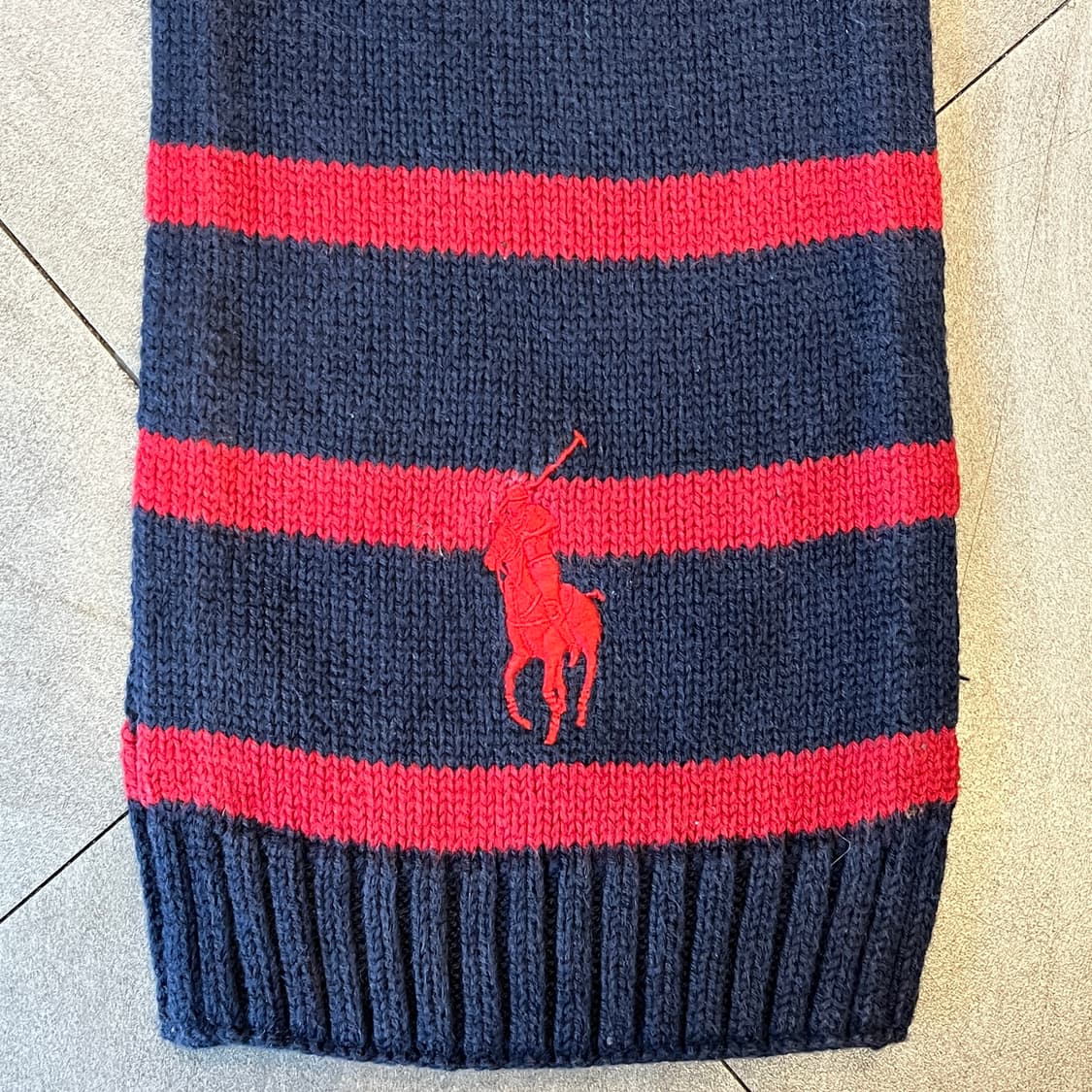 폴로 국내 매장 정품 코튼, 울 스트라이프 머플러 상품이미지4