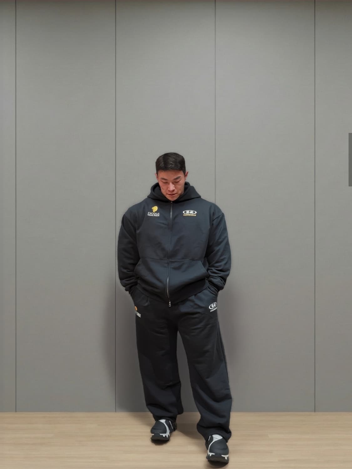 압도 블랙컴뱃 후드집업 3사이즈 새상품  상품이미지2