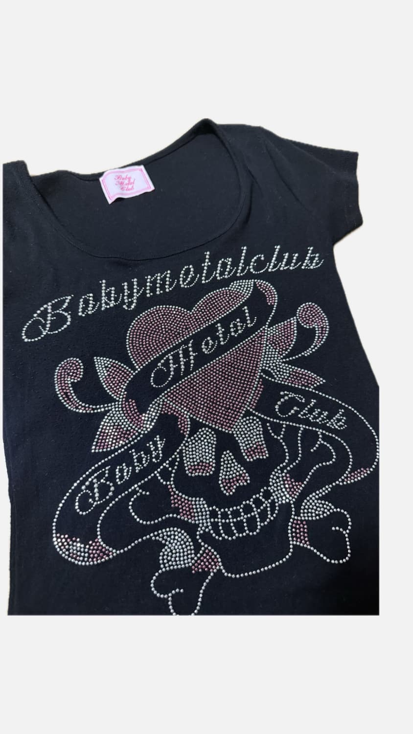 Babymetalclub 베메클 스컬 트윙클 티 블랙 상품이미지3