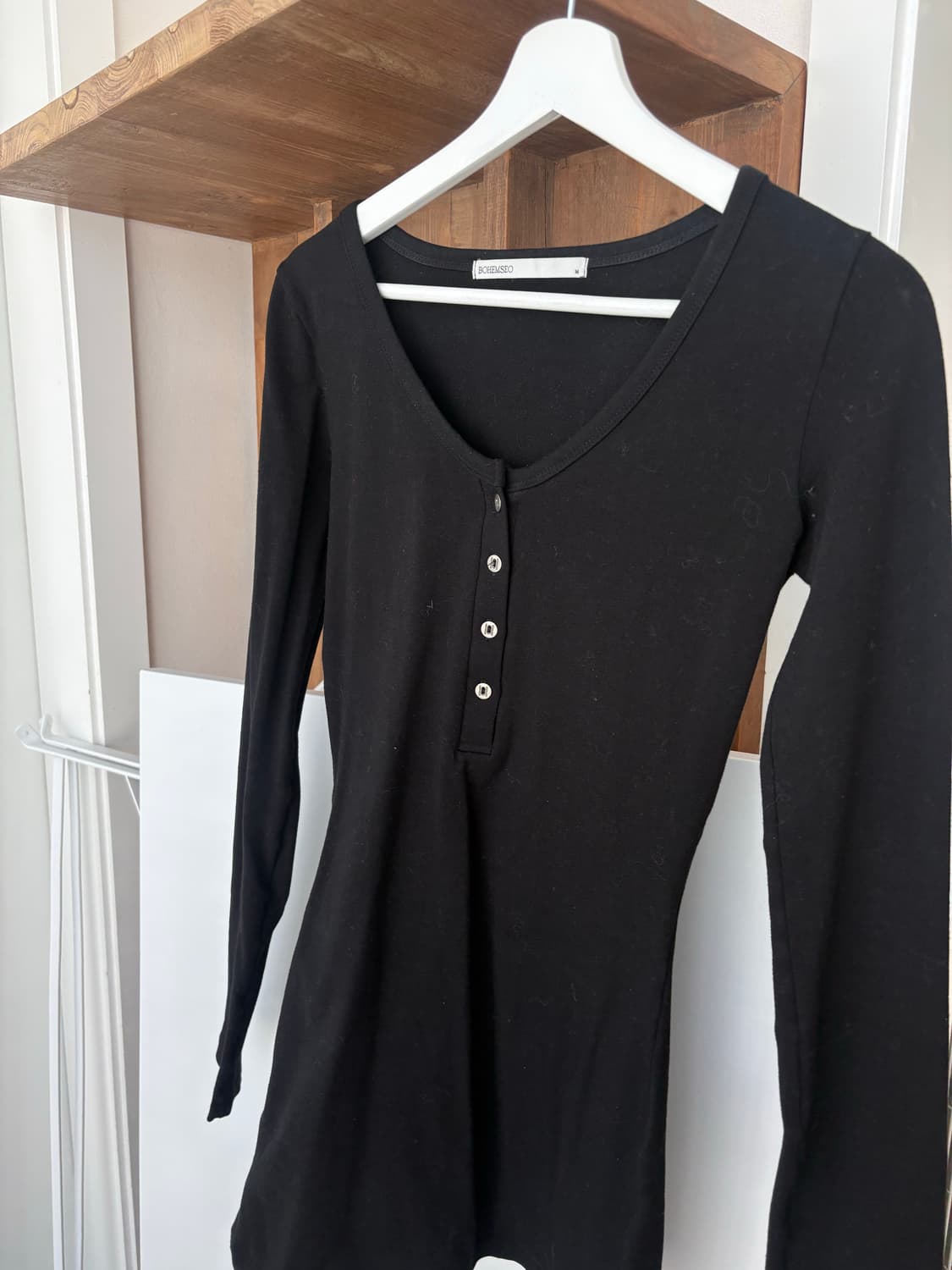 보헤미안서울 브이넥 버튼 드레스 상품이미지1