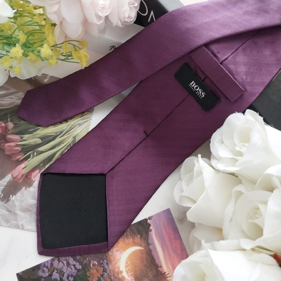 휴고보스 실크 퍼플 헤링본 넥타이 9cm B등급 K1159
 상품이미지3