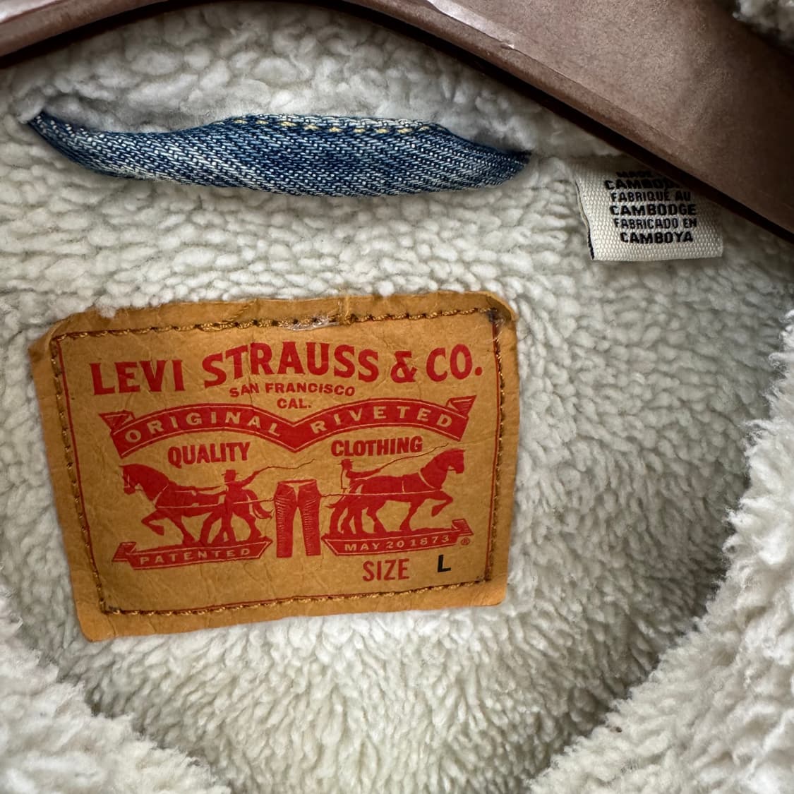 리바이스 타입 3 쉐르파 연청 워싱 데님 트러커 자켓 L 상품이미지7