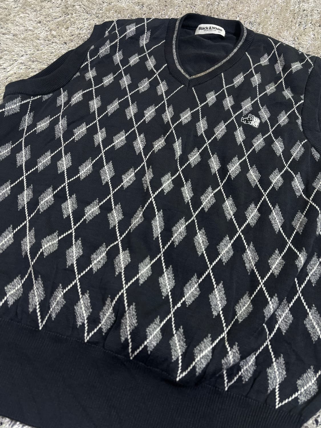일제 BLACK & WHITE 니트 베스트 사이즈 105-110 상품이미지2