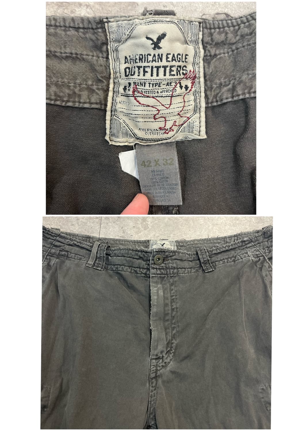 아메리칸 이글 카고 팬츠 차콜 42X32 #csz3653 상품이미지3