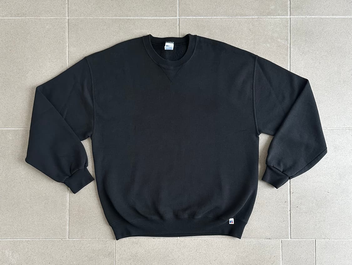 90s 빈티지 러셀 스웻셔츠 블랙 XL 상품이미지1