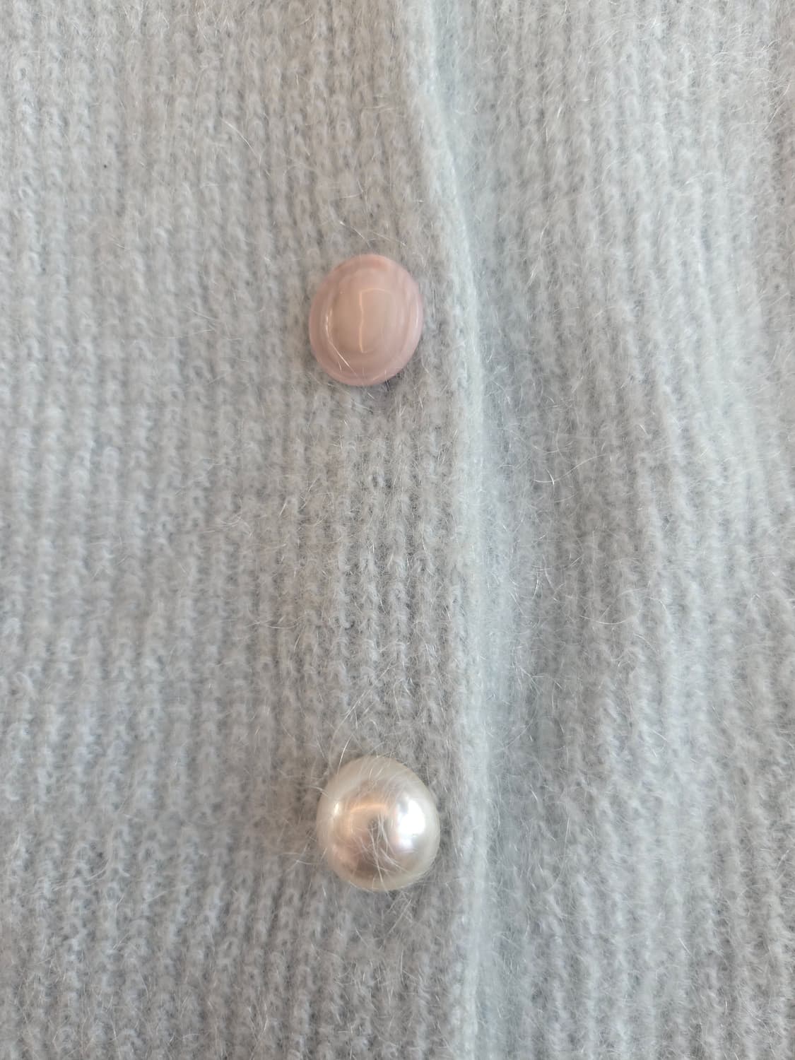 시스템  모헤아가디건 민트하늘색 상품이미지6