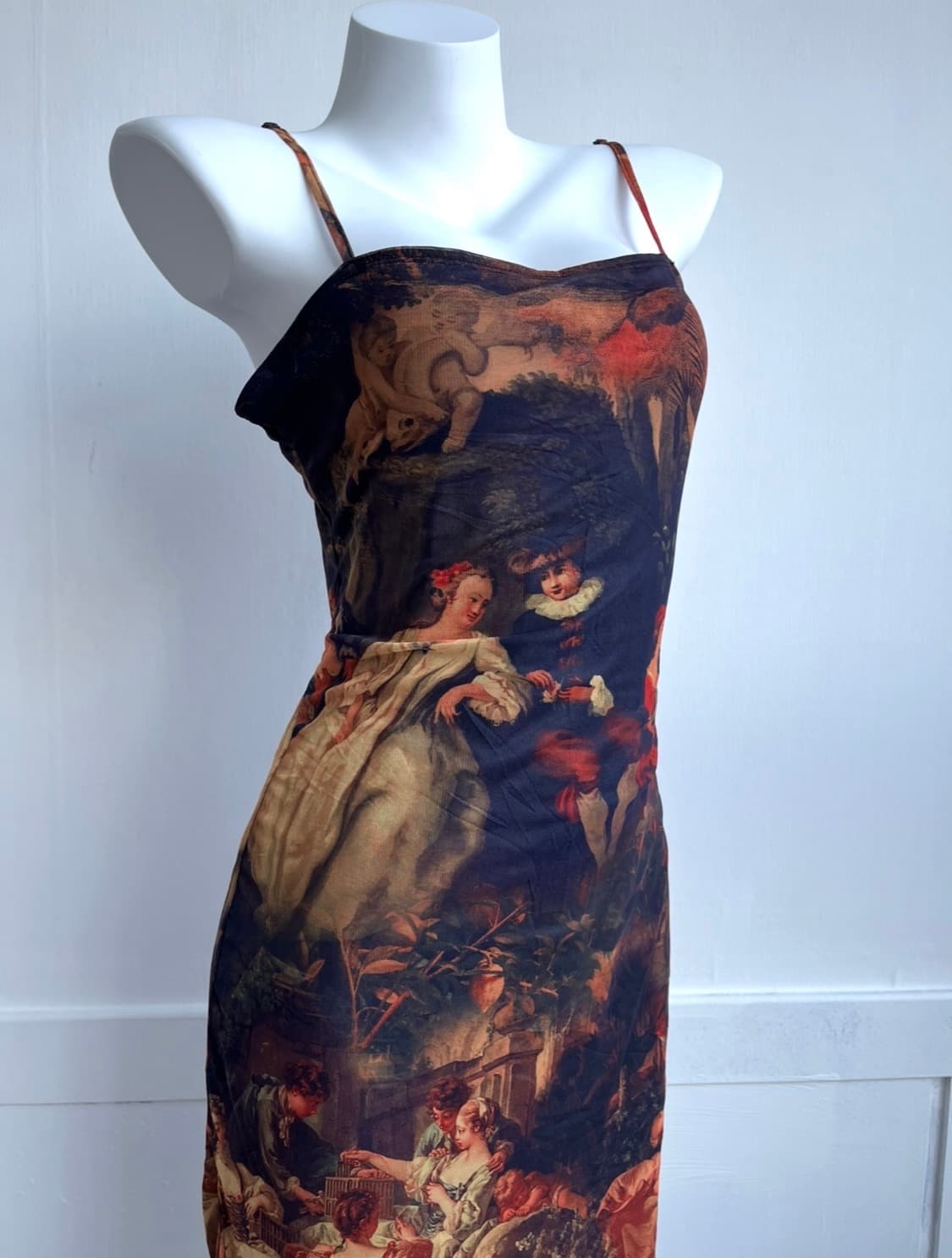 그래픽 메쉬 롱 원피스 상품이미지2