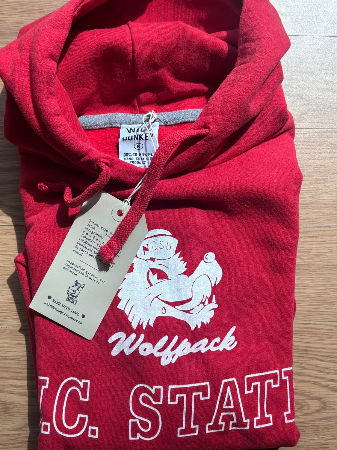 [새상품] 와일드 동키 후드티 후디 M 레드 빨강 상품이미지1