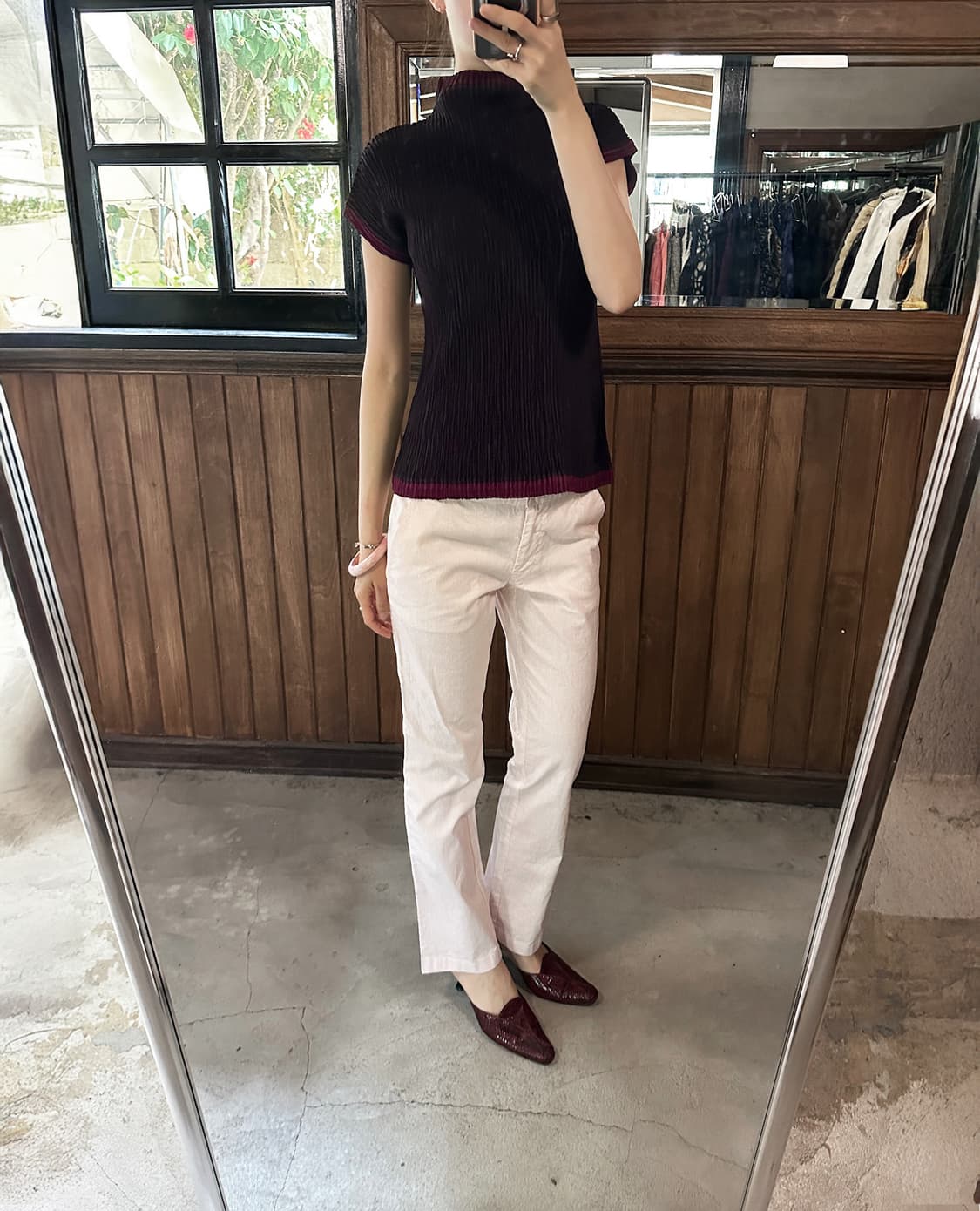 JPV short-sleeve pleated mockneck 상품이미지2