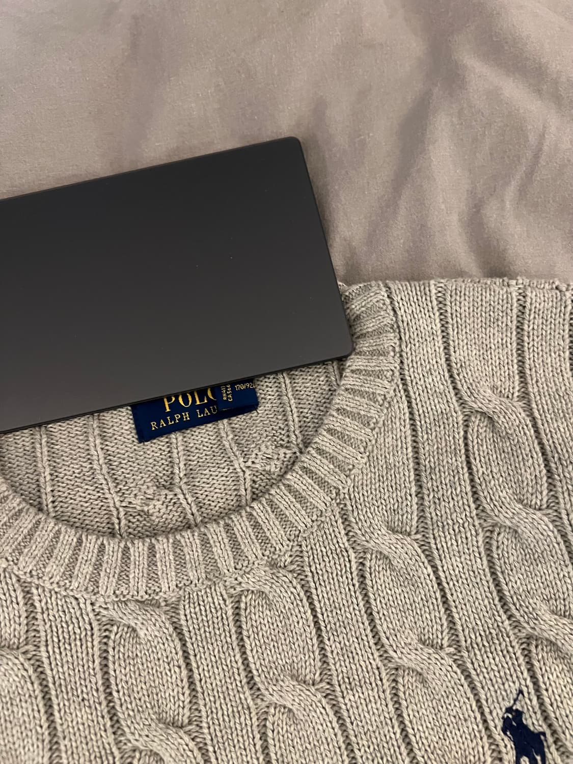 폴로 랄프로렌 케이블 꽈배기 니트 그레이 S 상품이미지4
