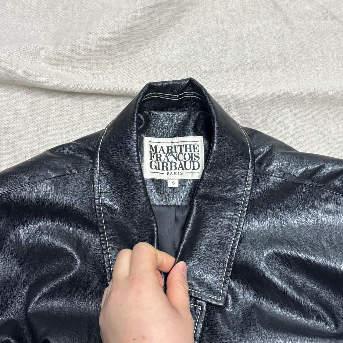 마리떼 스티치 레더자켓 S 상품이미지6