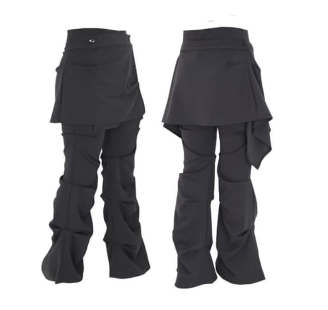 오호스 wrap over truck pants 치마바지 (차콜) 상품이미지1