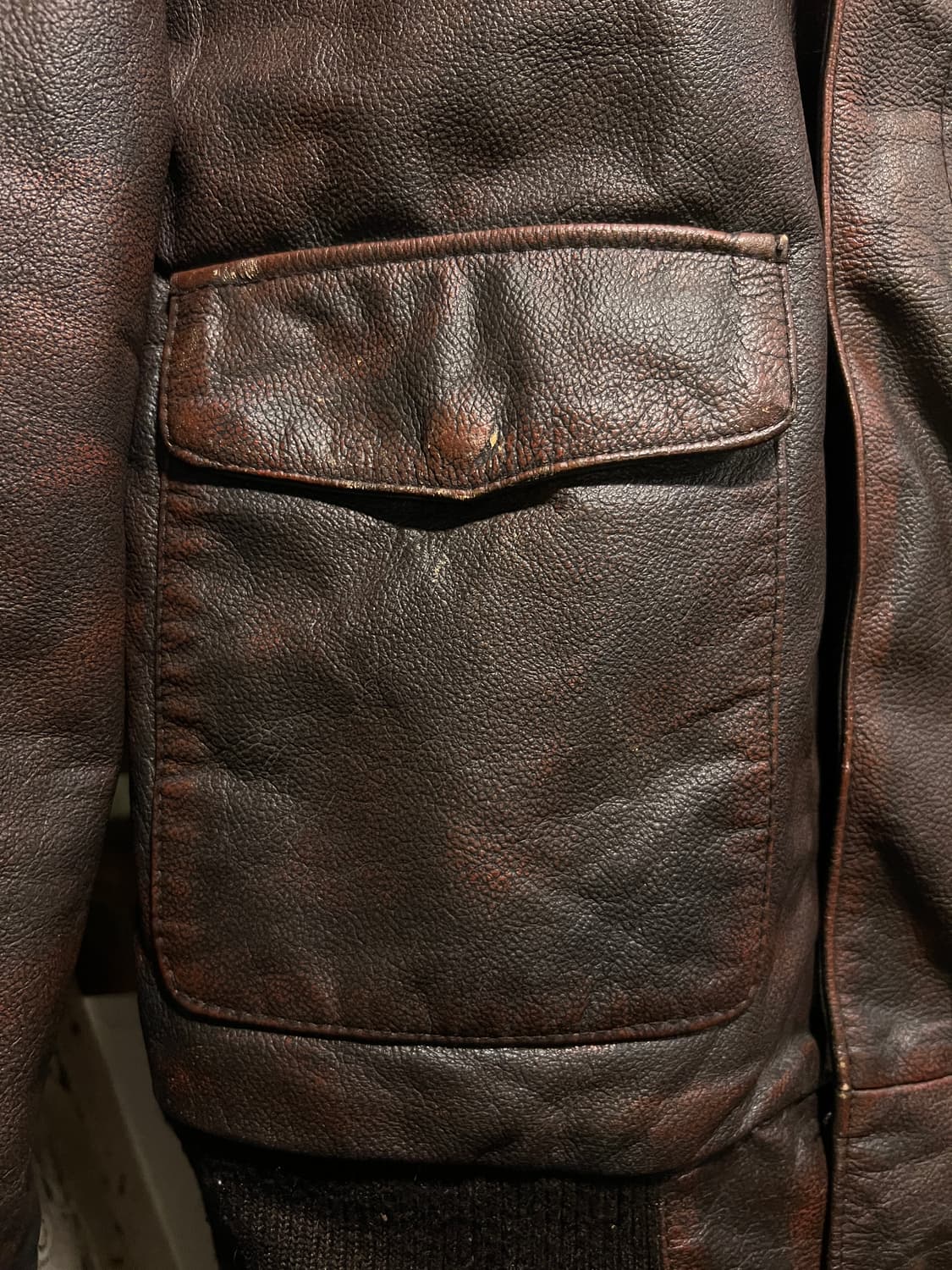 [M]90's USA 빈티지 리얼레더 A-2 플라이트 자켓 상품이미지3