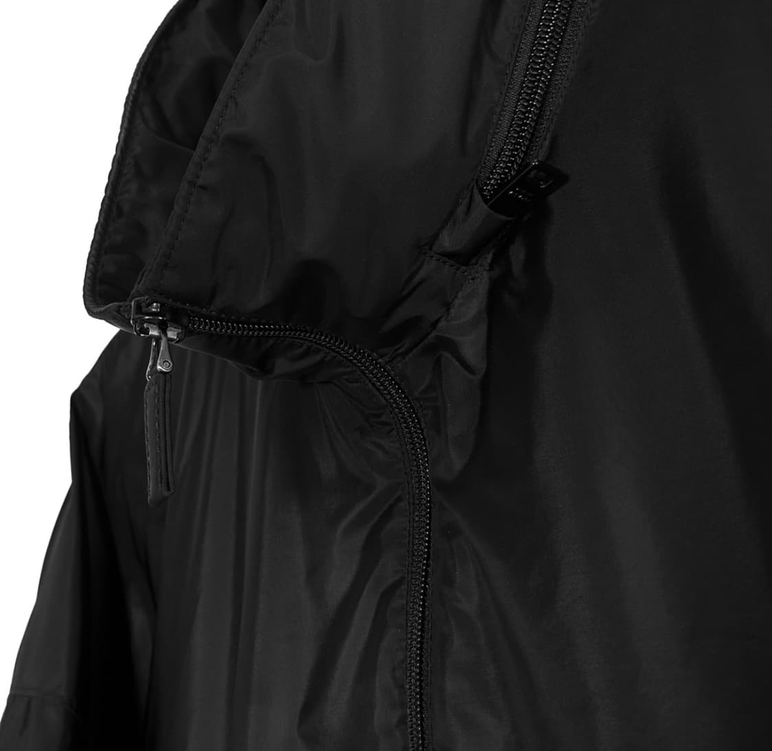 [XL] 프라다 남성 삼각로고 리나일론 반집업 하프 아노락 자켓 블랙 상품이미지4