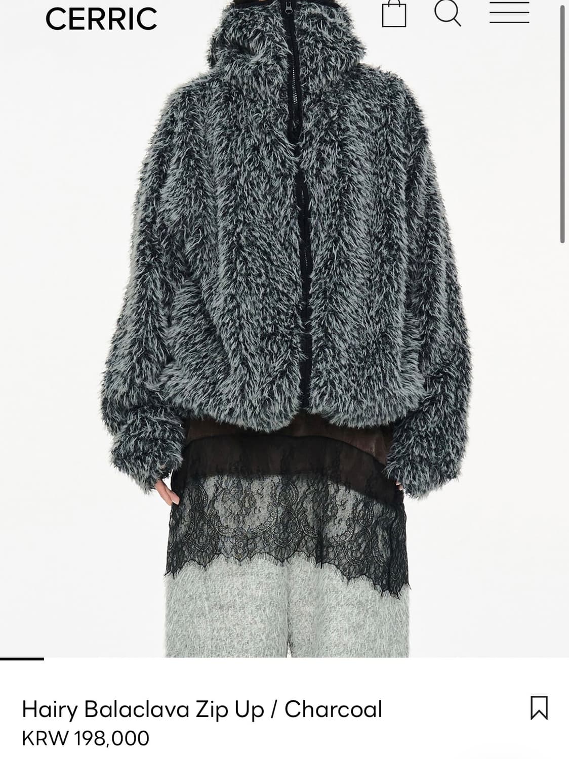 세릭 HAIRY BALACLAVA ZIP UP 상품이미지1