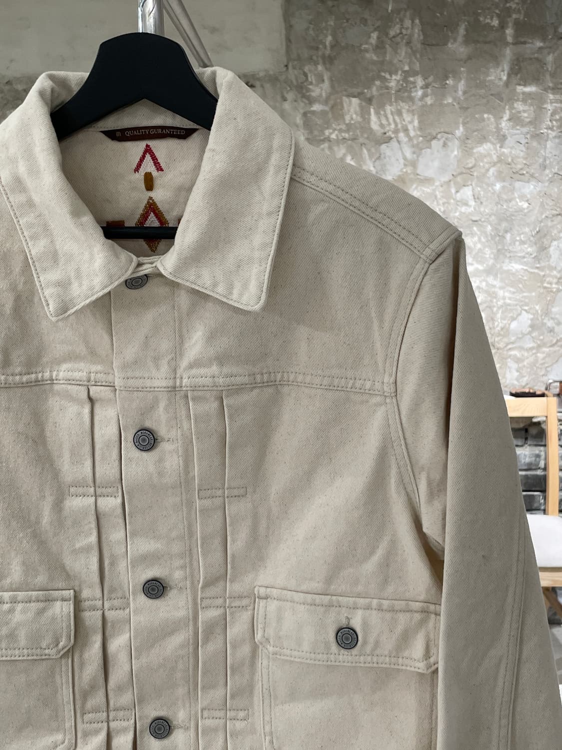 메이든 크림 레트로 타입 데님 자켓 상품이미지3