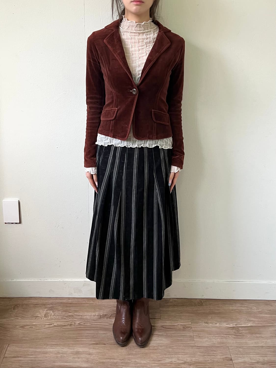 Cherissable 코듀로이 플라워 스커트 상품이미지7