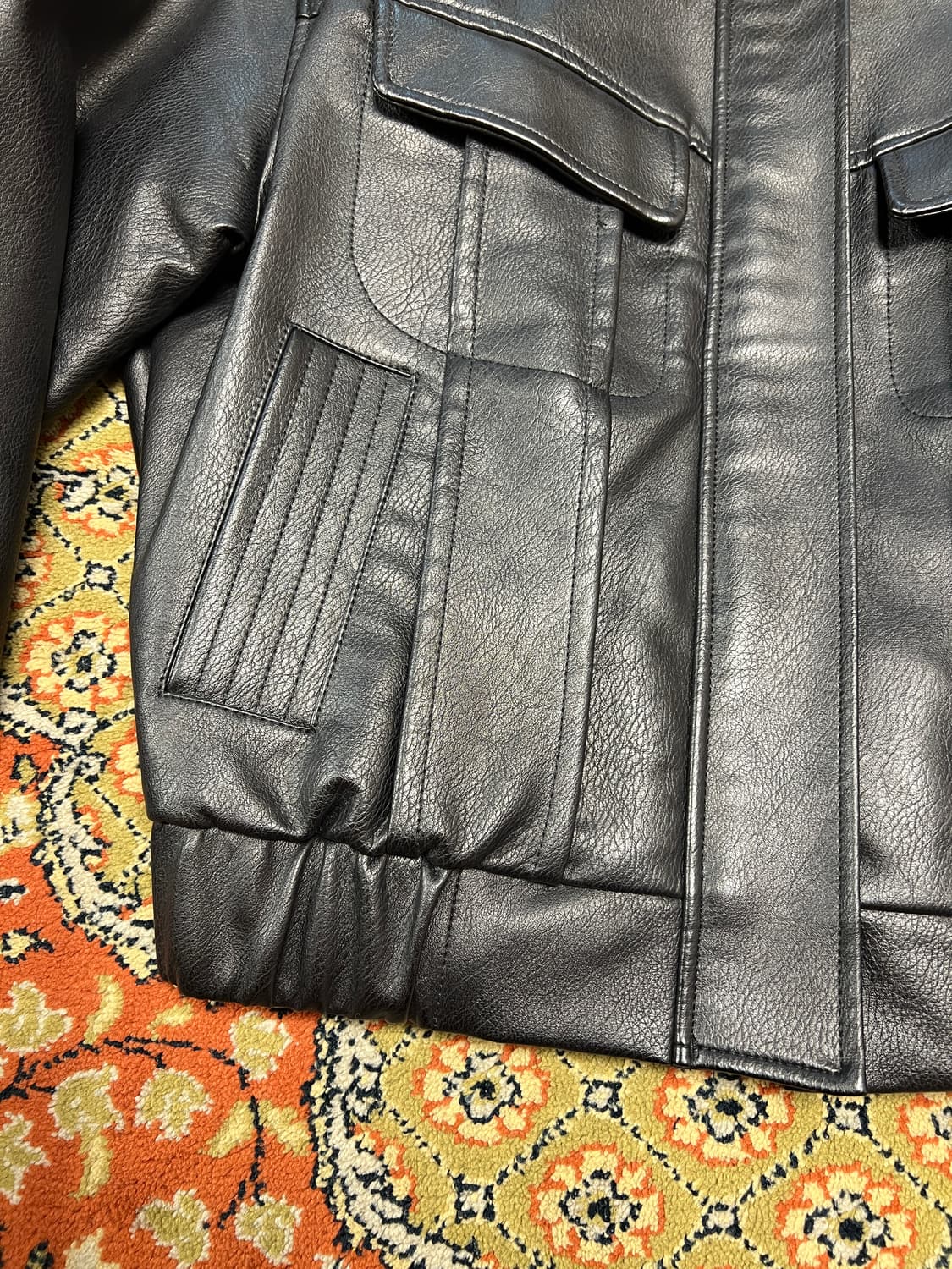 [M] Ariseism 가죽 트러커 레더 자켓 상품이미지10