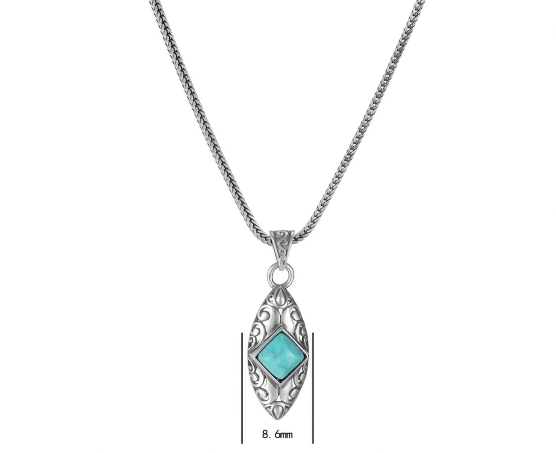 🌿 Silver925 Turquoise Pendant Necklace 상품이미지3