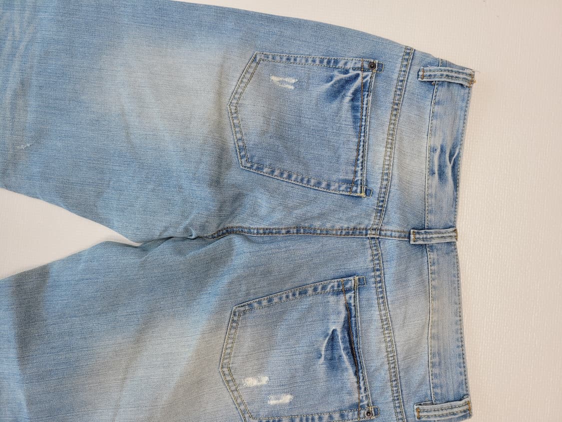 스파오 SPAO 남자 데미지 워싱 청바지 32 스카이블루 상품이미지10