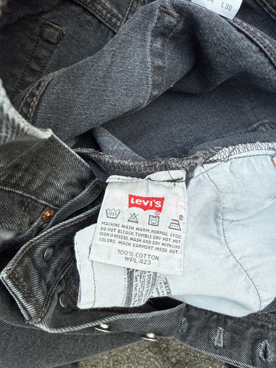 00s 리바이스 501 흑청 데님 팬츠 34X30 상품이미지5