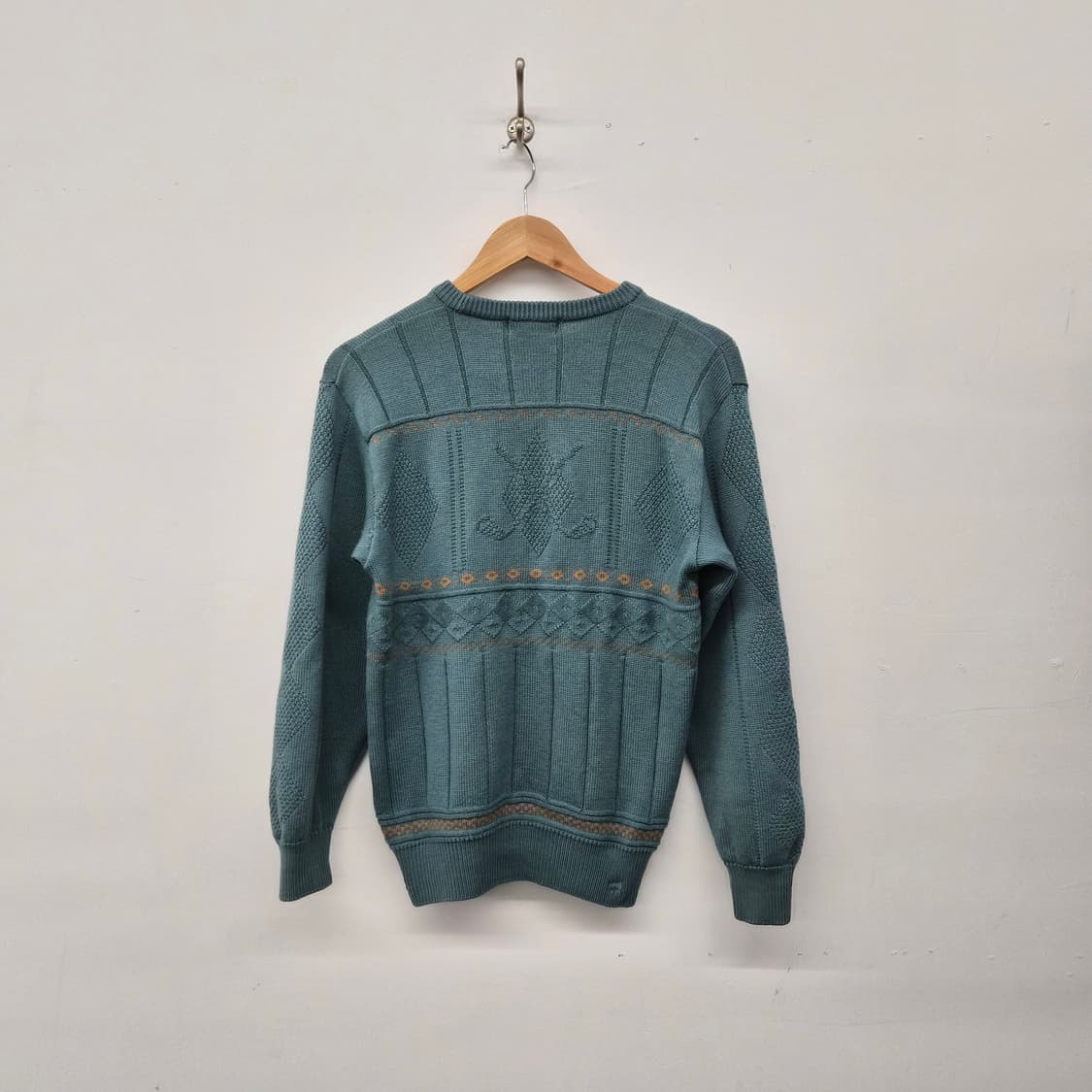 버버리 패턴 니트 스웨터 블루 남성 M 상품이미지4