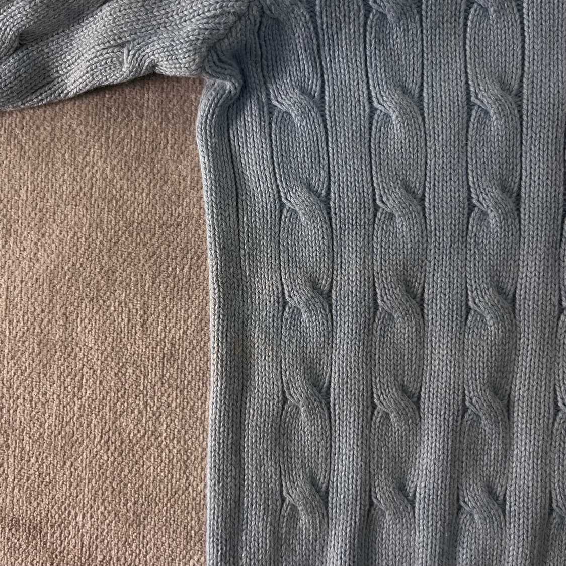 W 95 폴로랄프로렌 스카이블루 꽈배기 니트 상품이미지6