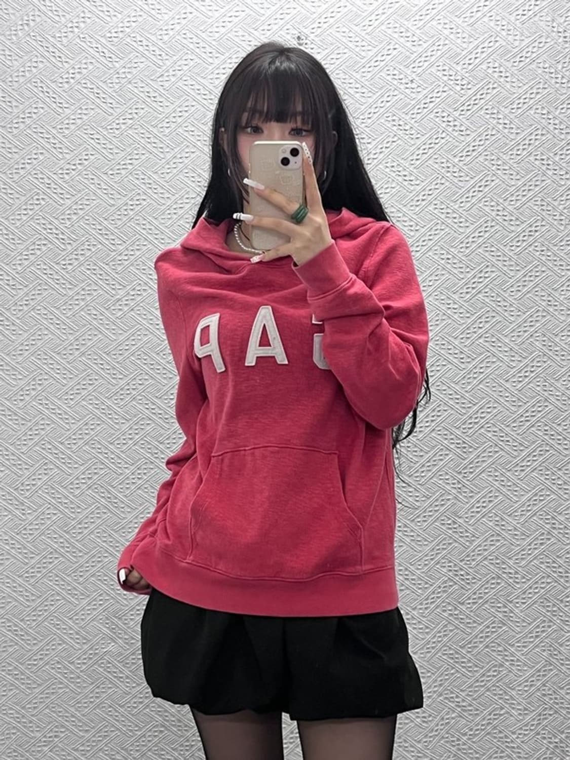 갭 레트로 00's Y2K 빈티지 코랄핑크 후드티 L C10741 상품이미지1