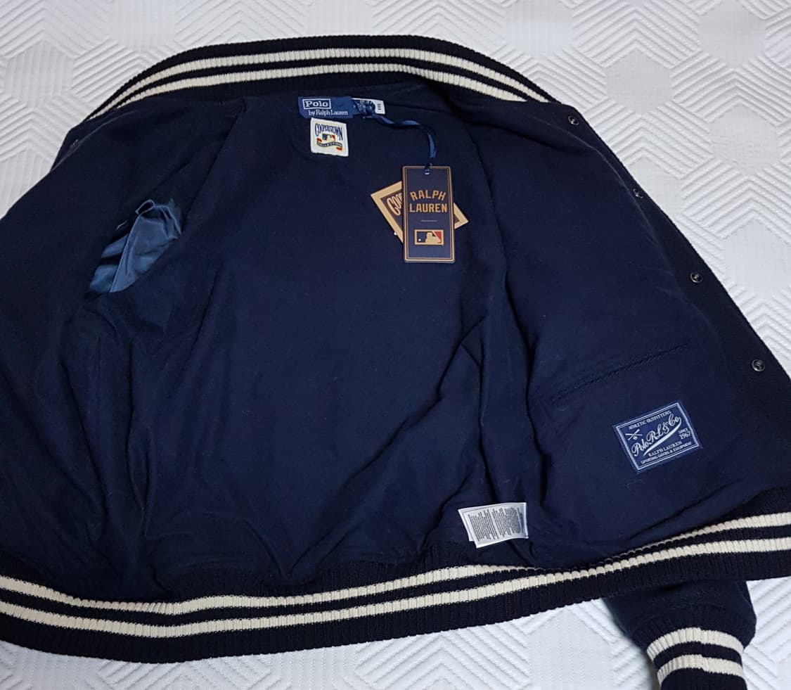 [새상품/M] 폴로 x MLB 뉴욕 양키스 바시티 울 자켓 팝니다. 상품이미지4