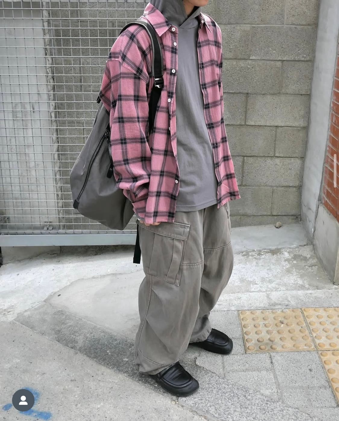 (4) 해칭룸 클래식 셔츠 오버 다이드 체크 핑크 상품이미지2